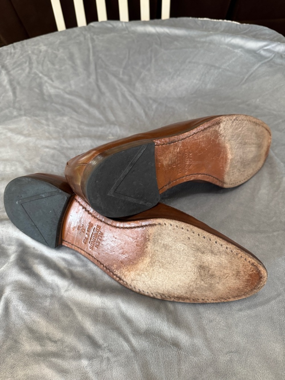 Allen Edmonds Grayson Tassel Loafer Leather Cork Insoles Mens 15 B Walnut Brown - Picture 16 of 16